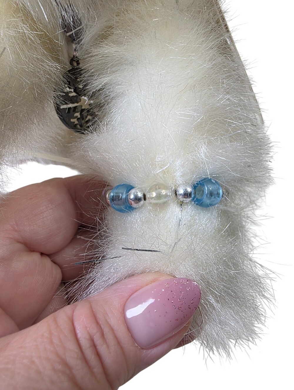 Vintage Catapillers Plush White Cat Toy with Pink Nose and Blue Eyes NWT - Picture 8 of 16